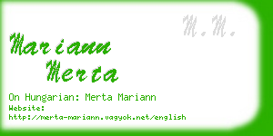 mariann merta business card
